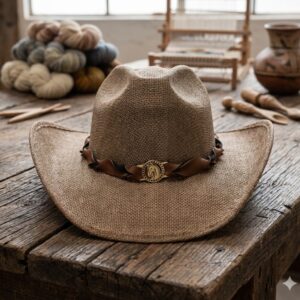 beige Sombrero Rebelde Yute