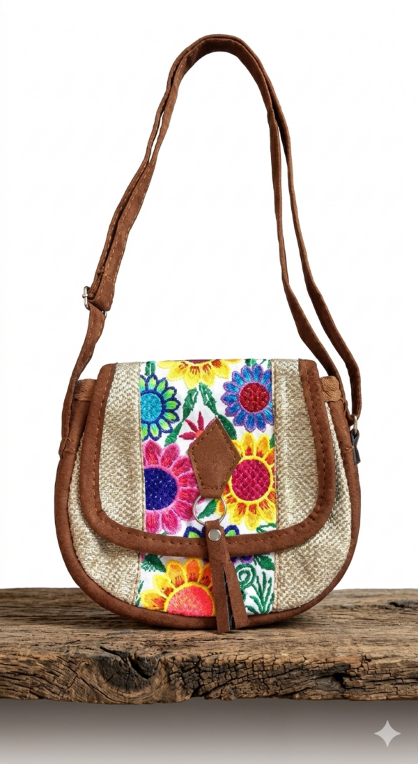 bolso mexicano beige Bandolera Sol de Primavera