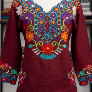 camisa mexicana vino tinto Reserva Imperial