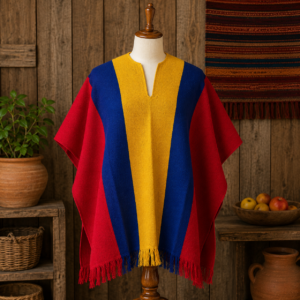 poncho tricolor Poncho Tríptico Identidad