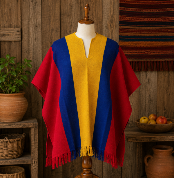 poncho tricolor Poncho Tríptico Identidad
