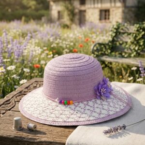 sombrero niña lila Jardín de Ensueño