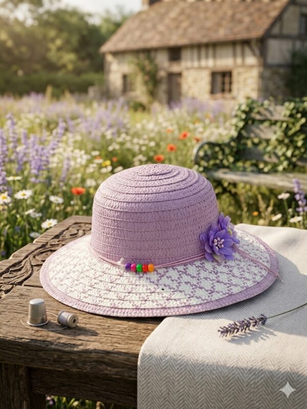 sombrero niña lila Jardín de Ensueño