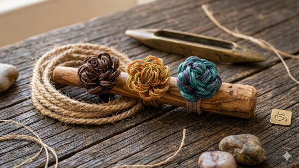 1. anillos 5. Anillos de Flor Tejida a Mano en Fique Natural