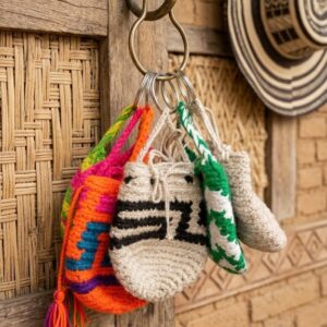 Llavero Artesanal Mini Mochila Wayúu