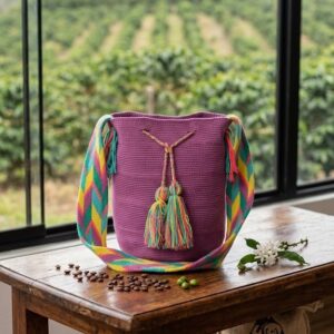 Mochila Teñida Wayúu Lavanda Pop
