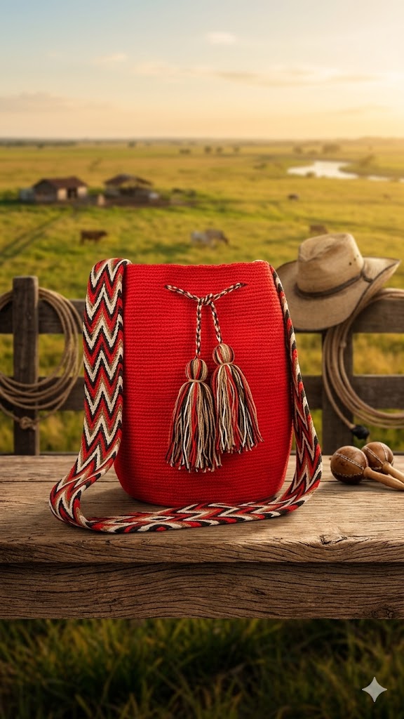 Mochila Teñida Wayúu Monocromática