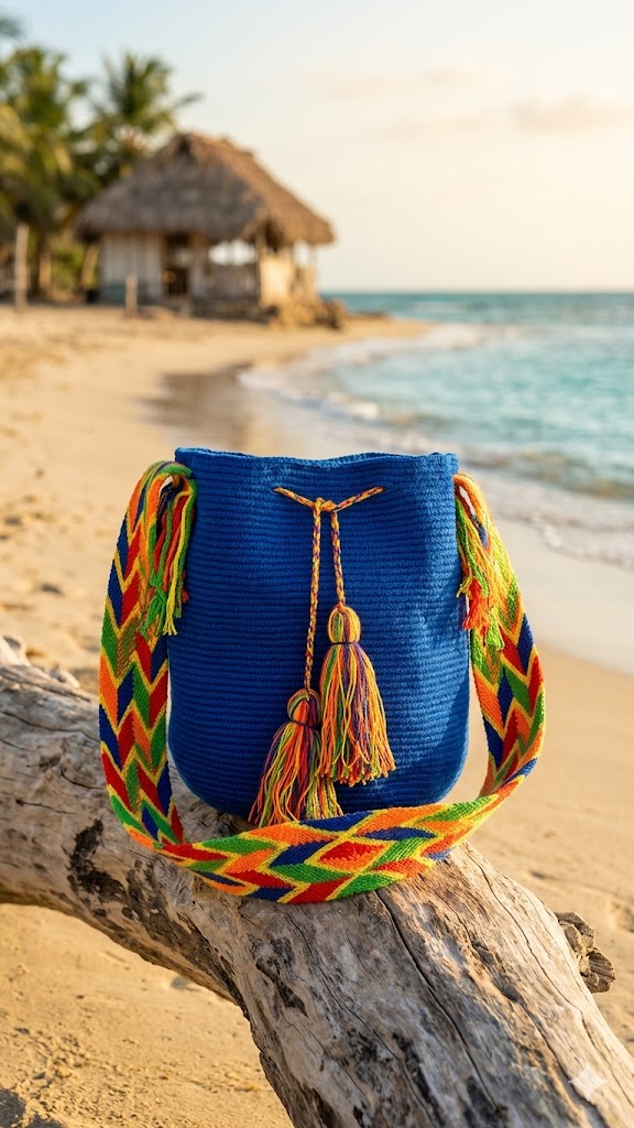 mochila 105 Mochila de Inspiración Wayuu Azul Rey