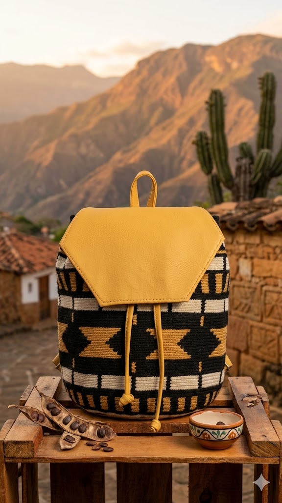 mochila 165 Morral Artesanal Wayúu Atardecer