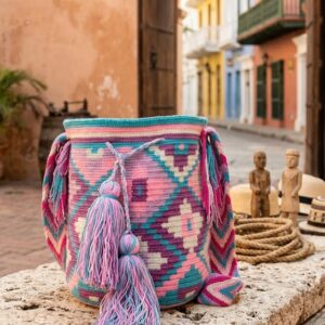 mochila 3. 80 Mochila de Inspiración Wayuu Romántica Pastel