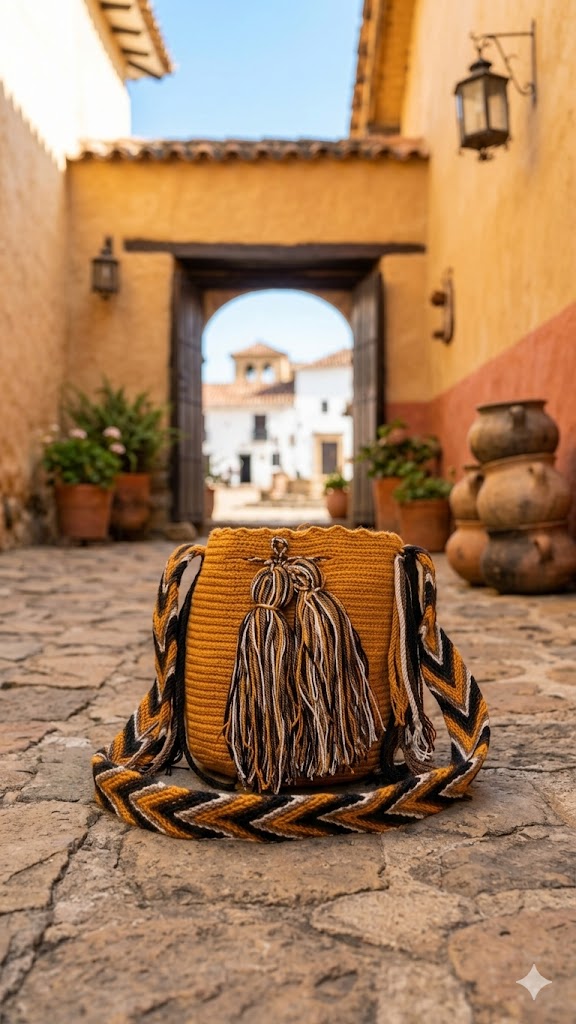 mochila 40 Mochila de Inspiración Wayuu Ocre