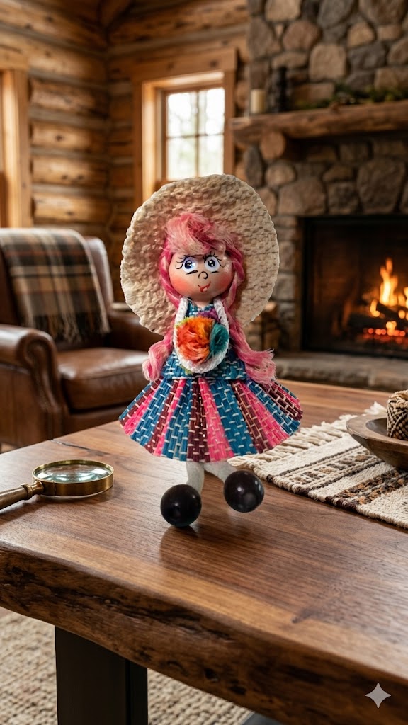 muñeca 18 Muñeca Artesanal de Vuelo Turquesa y Rosa