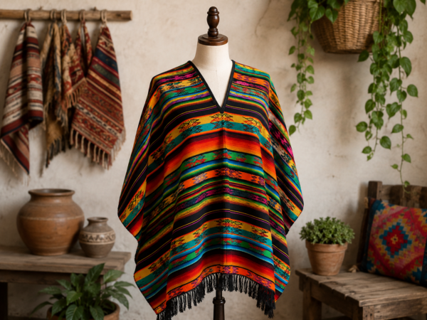 Poncho Artesanal de Telar "Cultura Viva"