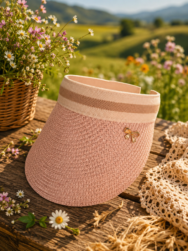 sombrero 26 . 1 Visera Artesanal Rosa Campestre