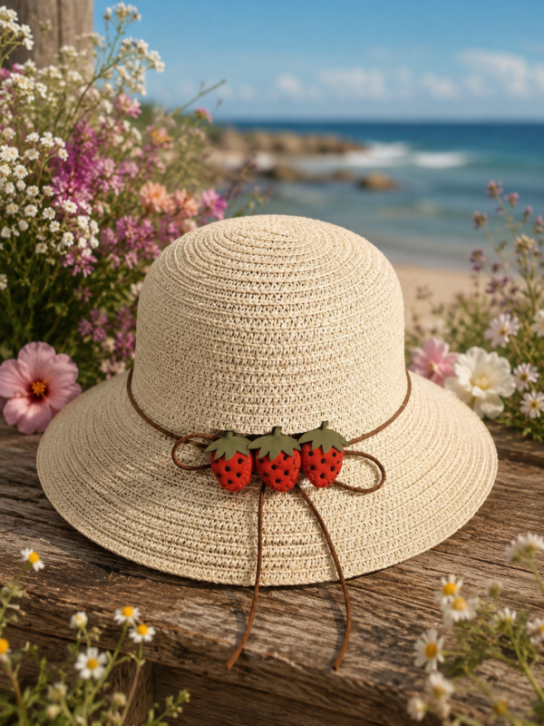 Sombrero Artesanal Infantil Fresitas
