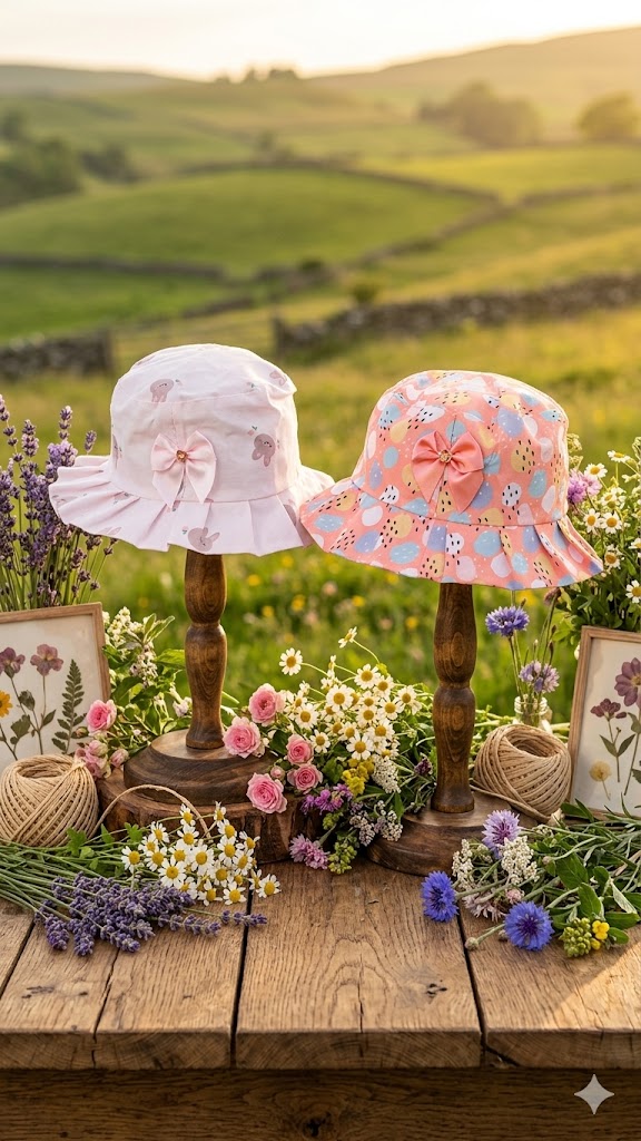 Sombrero Tipo Pescador Infantil Pimienta y Rosa